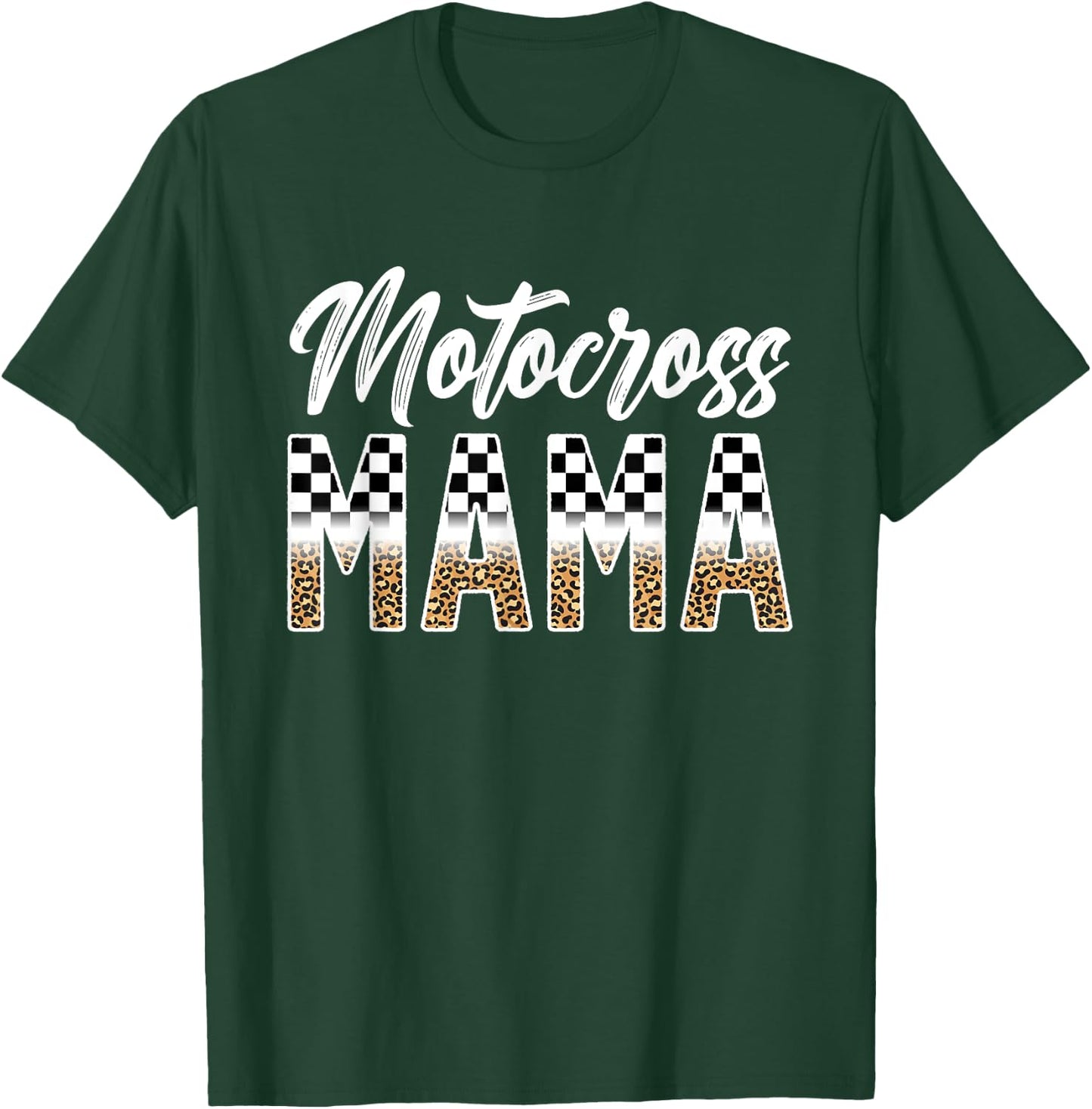 Motocross Mama Leopard Motocross Rider Mom Moto Mom T-Shirt - T-Shirt | Forest