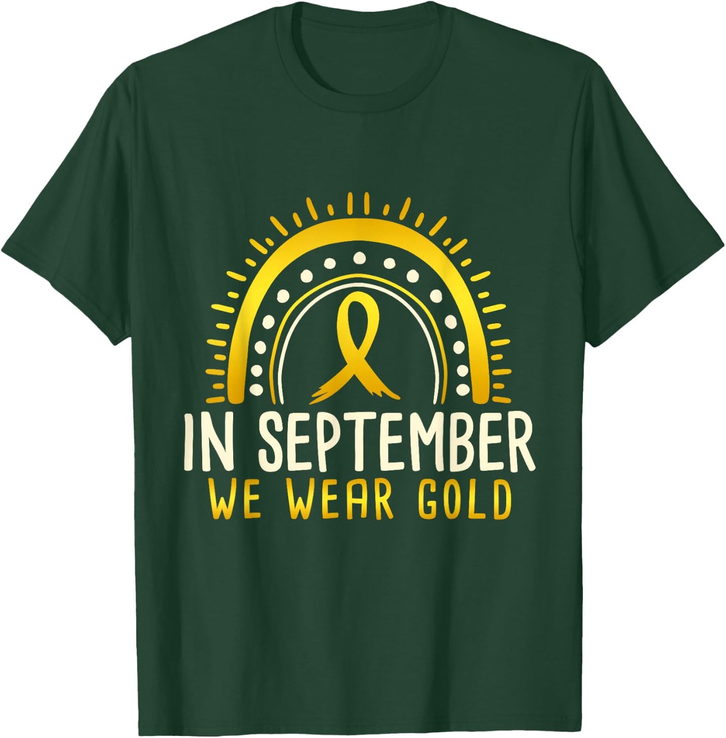 In September We Wear Gold Childhood Cancer Awareness T-Shirt - T-Shirt | Forest