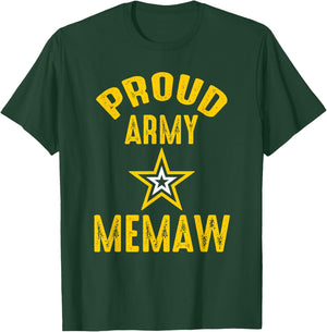 Vintage Proud Army MEMAW Veterans Family Reunion Match T-Shirt - T-Shirt | Forest
