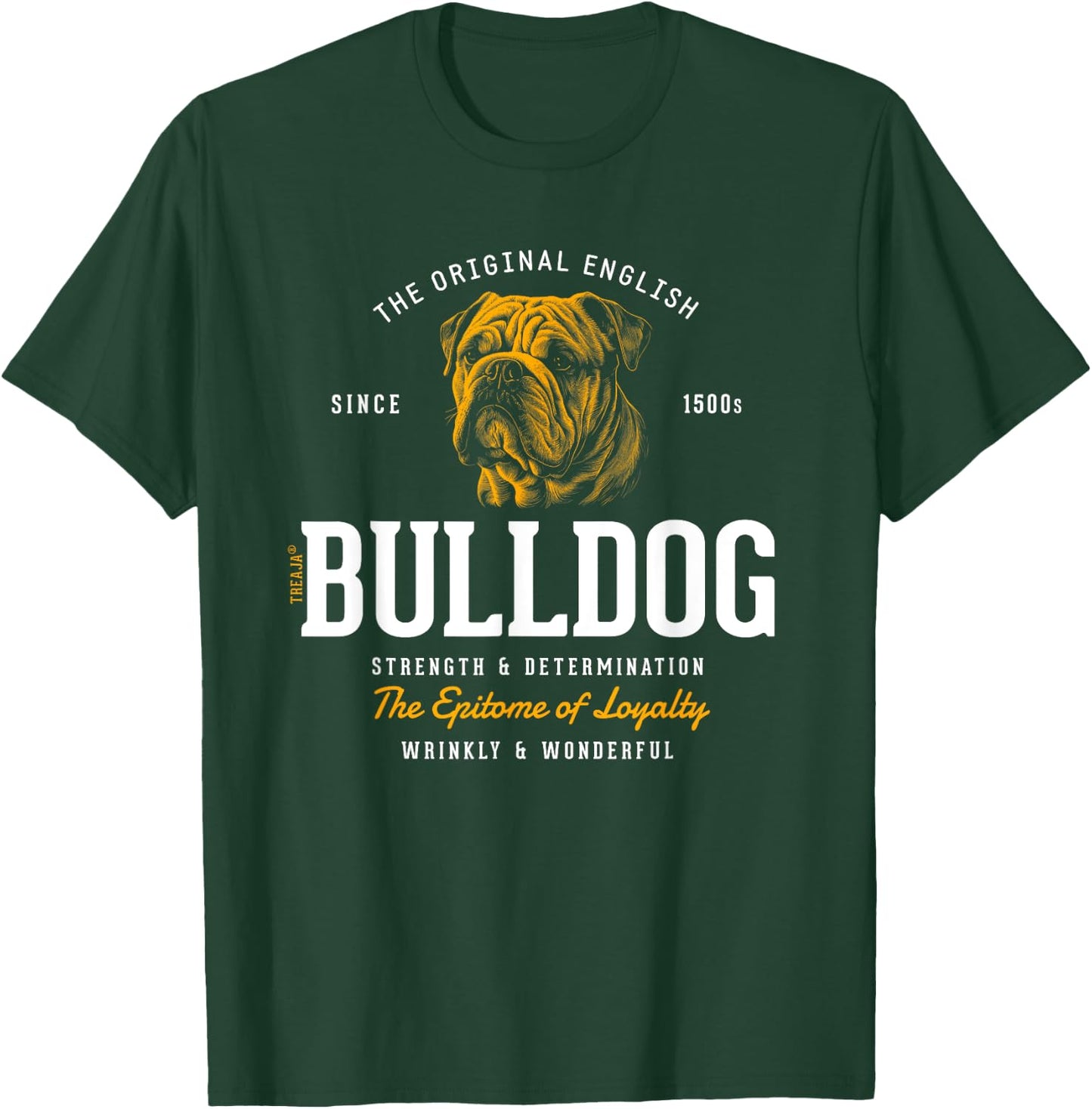 Vintage Styled Retro English Bulldog Women Girls Kids T-Shirt - T-Shirt | Forest