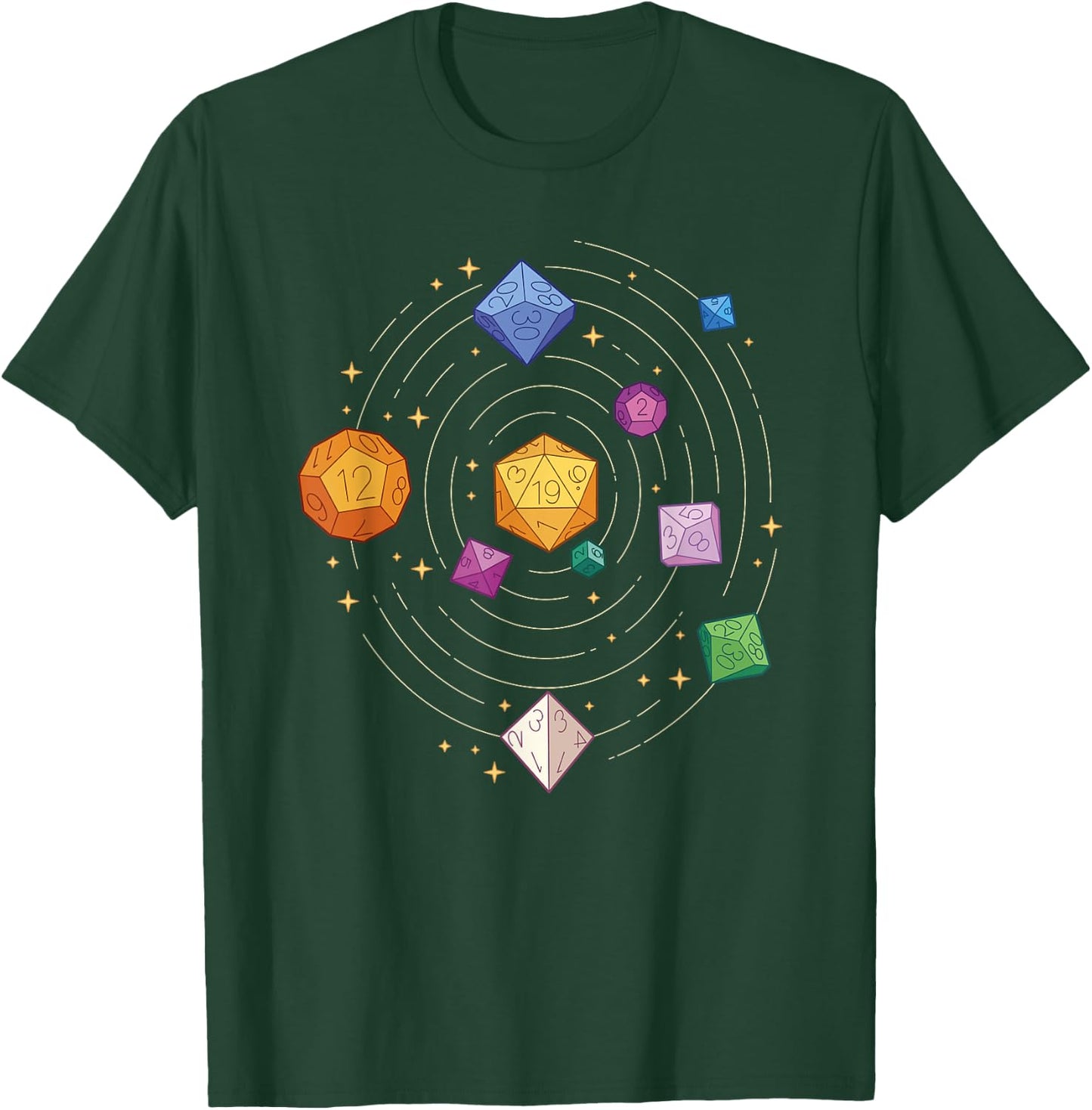 Roleplaying Games, Rotating Dice in Space RPG T-Shirt - T-Shirt | Forest
