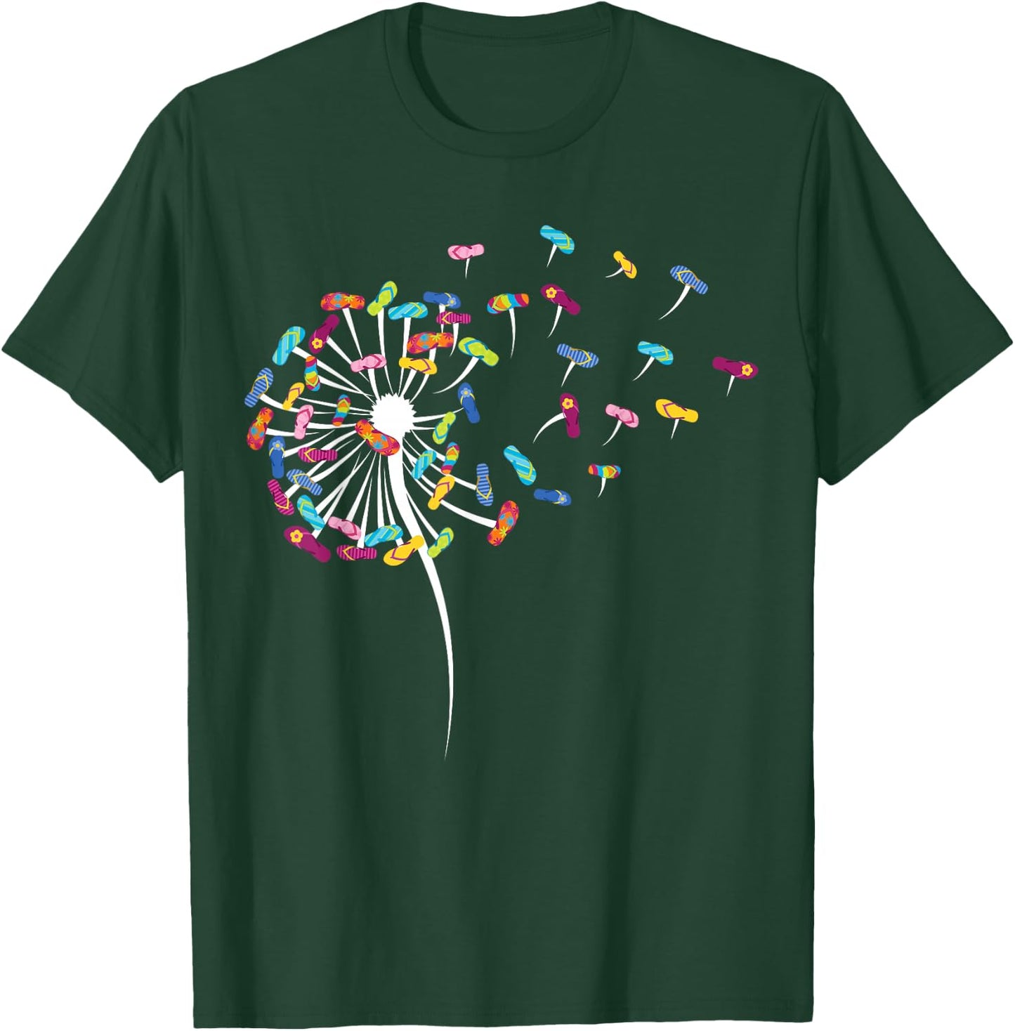 Dandelion Flip Flops Surfing Stuff for Beach T-Shirt - T-Shirt | Forest