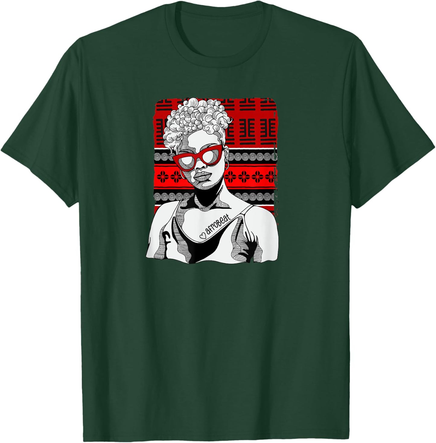 Woman with Afrobeat Tattoo T-Shirt - T-Shirt | Forest