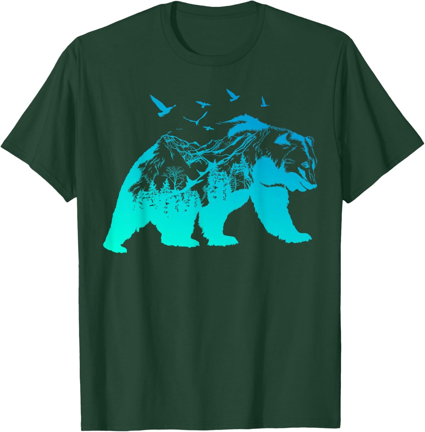 Bear Nature Outdoor Mountains Forest Trees Bear Wildlife T-Shirt - T-Shirt | Forest