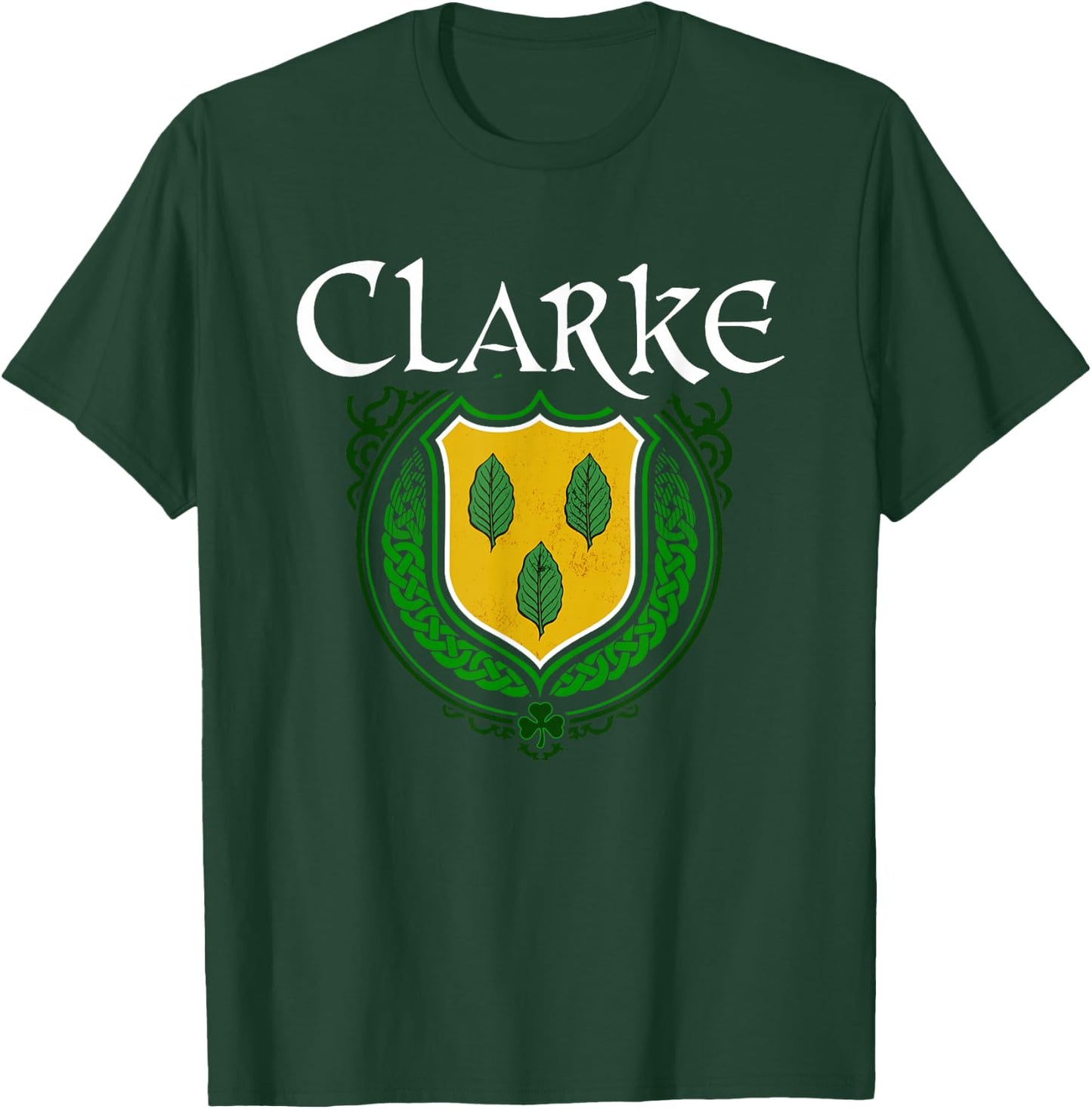 Clarke Surname Irish Clan Tartan Badge Ireland T-Shirt - T-Shirt | Forest