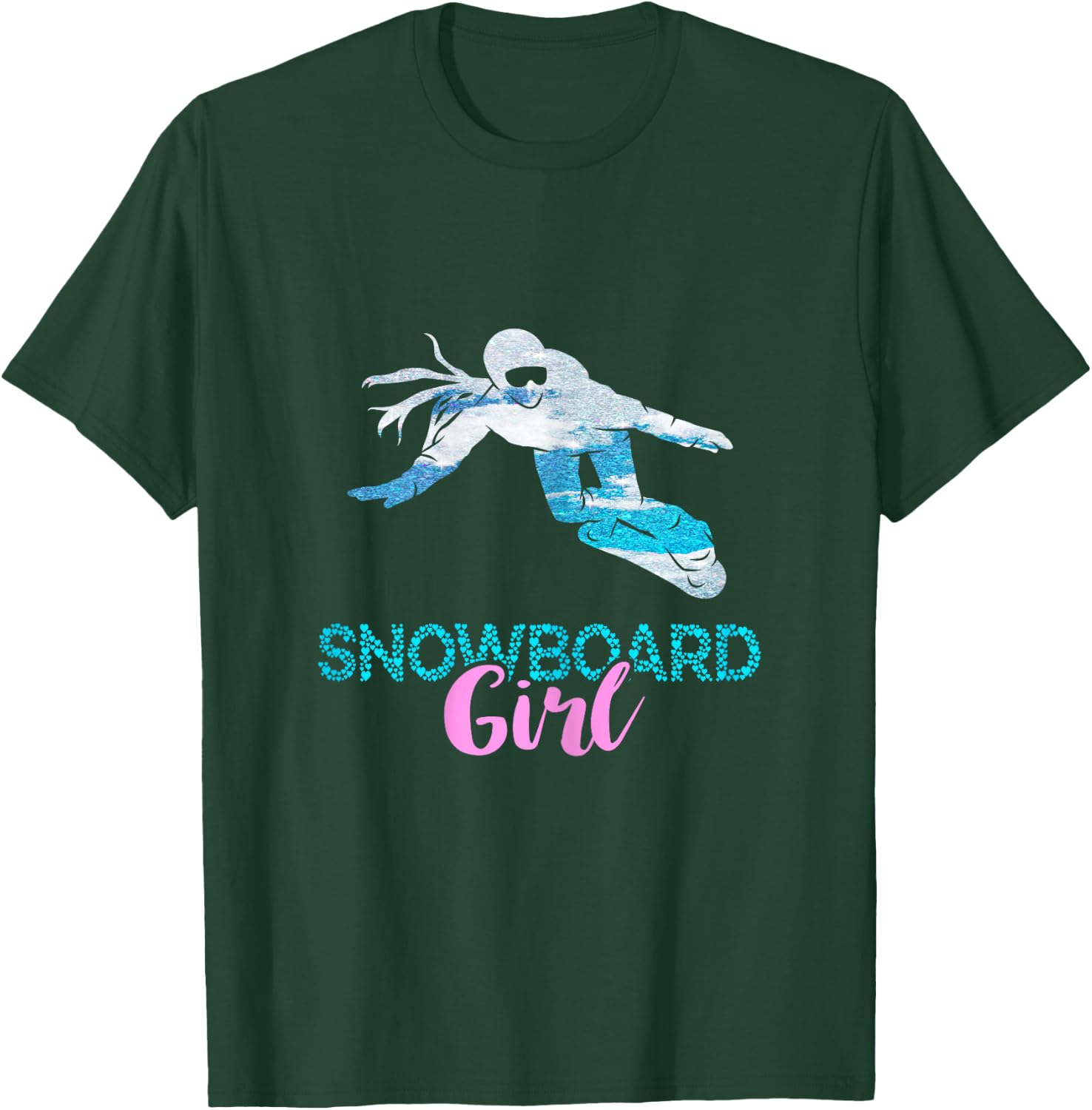 Winter Sport Snowboard Girl Heart Snowboard Snowboarding T-Shirt - T-Shirt | Forest