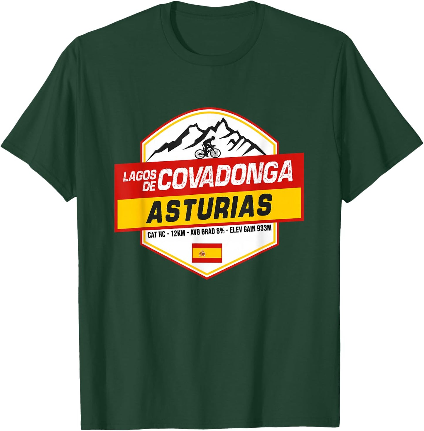 Lagos de Covadonga Cyclist Catalonia Spain Cycling Holiday T-Shirt - T-Shirt | Forest