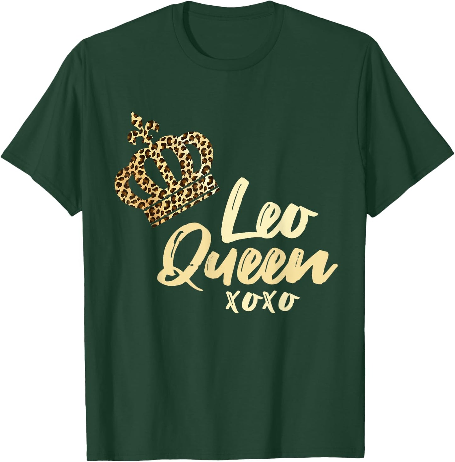 Leo Queen Leopard Print July August Zodiac Sign Astrology T-Shirt - T-Shirt | Forest