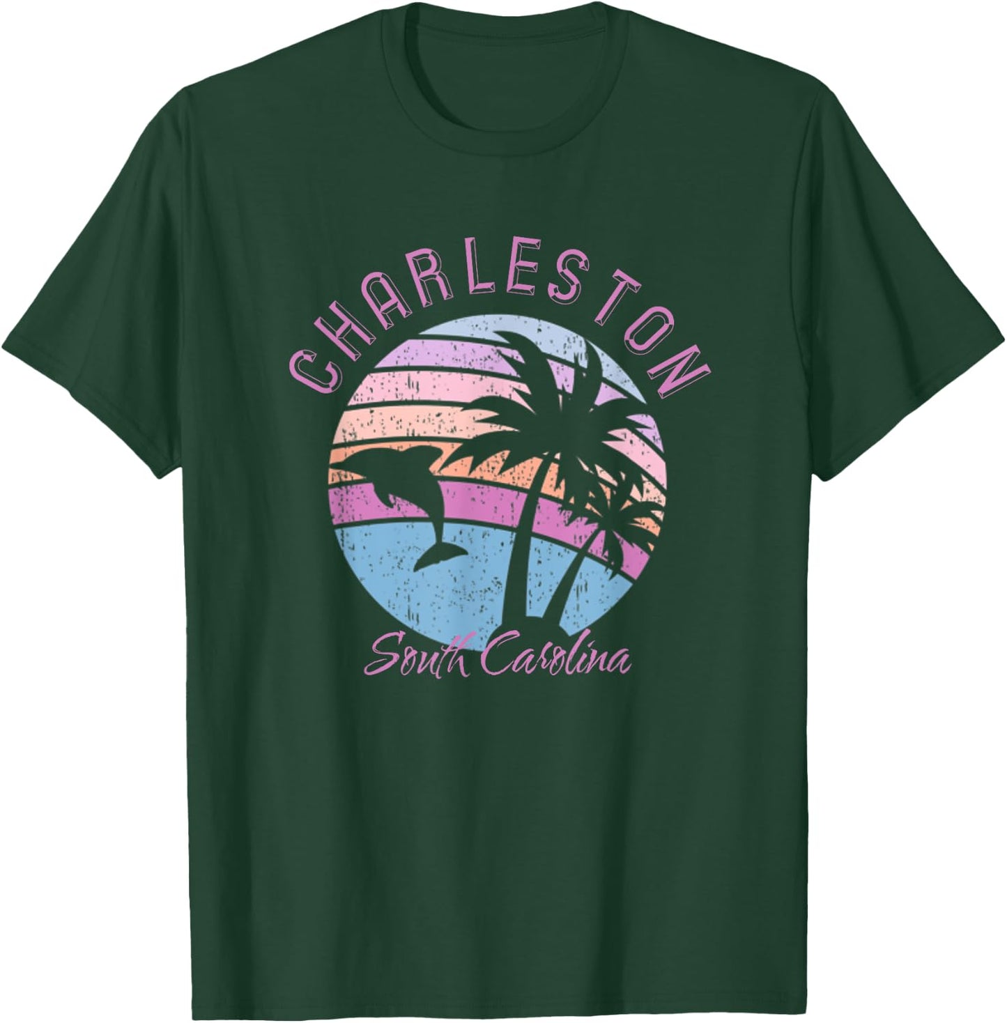 Charleston Dolphin South Carolina Deep Sea Fish SC Souvenir T-Shirt - T-Shirt | Forest