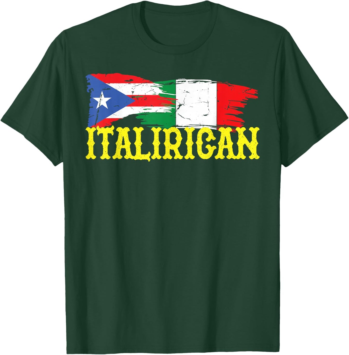 Italian Puerto Rican ItaliRican Italy Flag Puerto Rico Flag T-Shirt - T-Shirt | Forest
