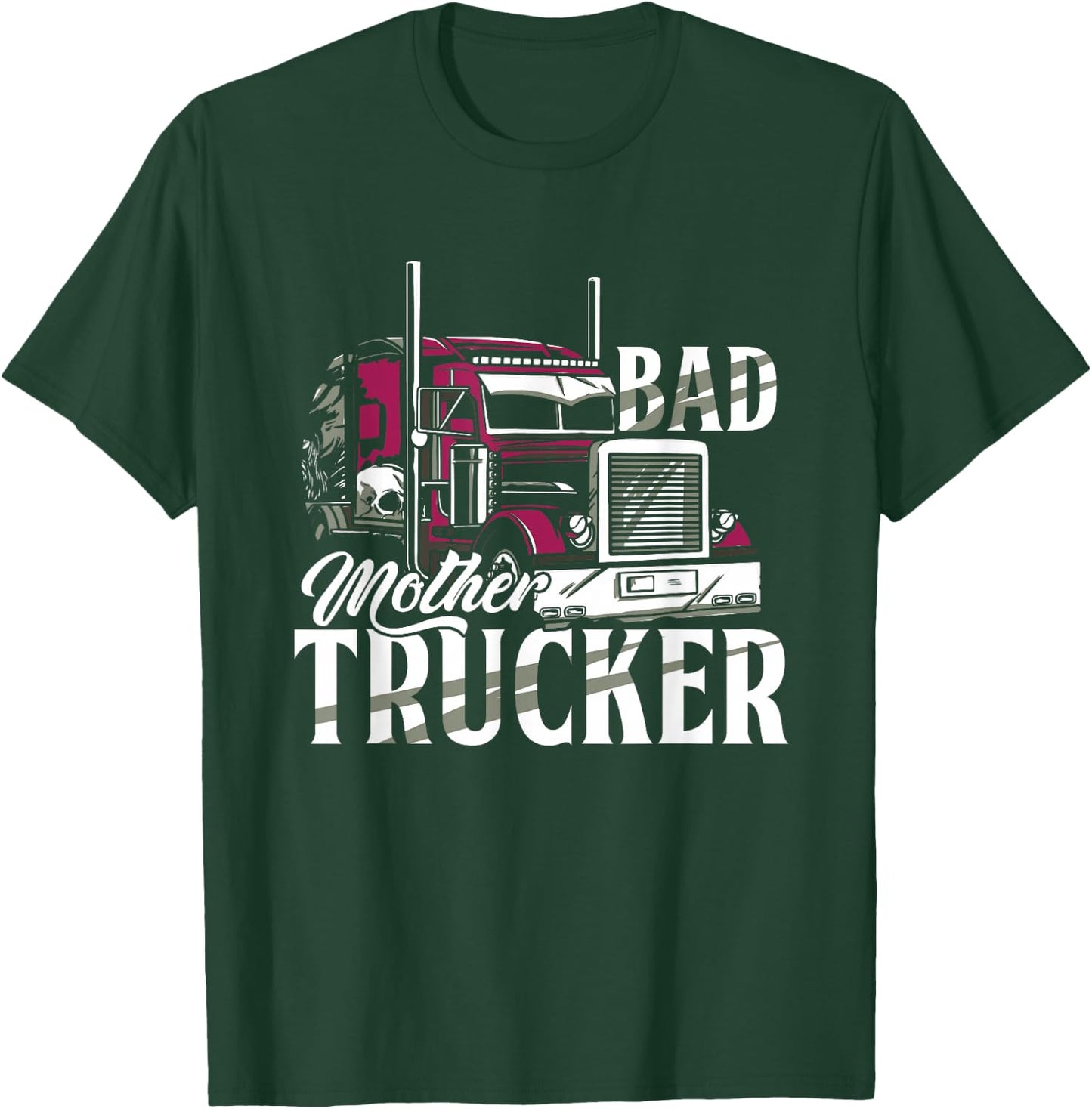 Truck Trucker Highway 18 Wheeler Delivery T-Shirt - T-Shirt | Forest