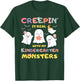 Creepin It Real With Kindergarten Monsters Halloween Teacher T-Shirt - T-Shirt | Forest