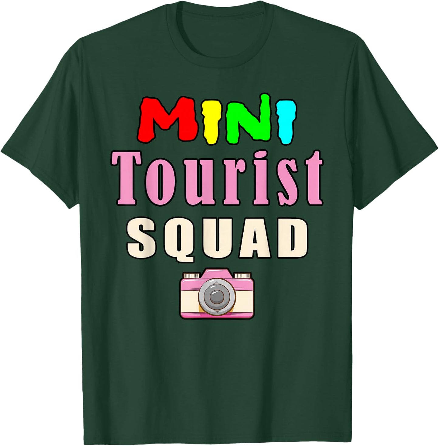 Mini Tourist Squad Camera Girl Souvenir Vacation Travel T-Shirt - T-Shirt | Forest