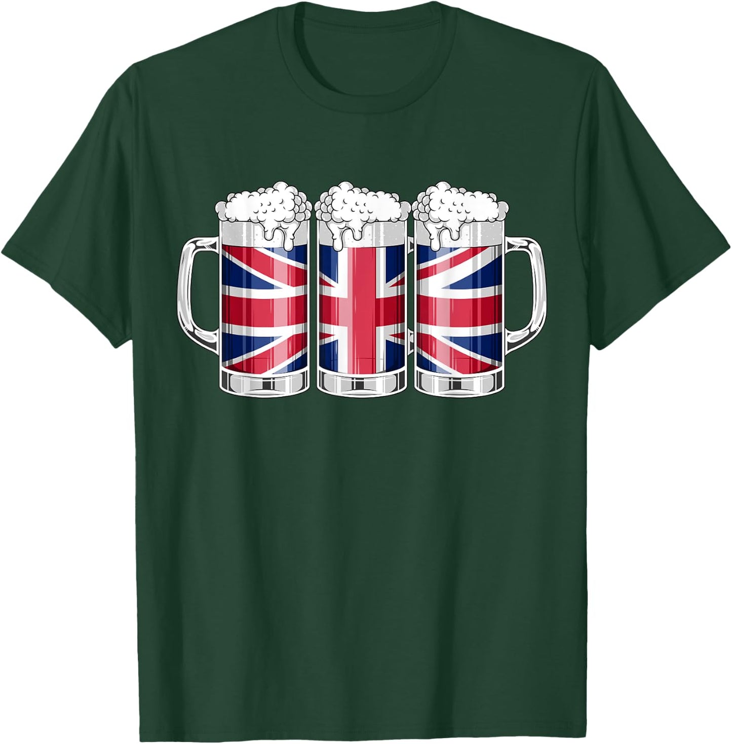 Beer British Shirt - Beer United Kingdom Flag Patriotic Men T-Shirt - T-Shirt | Forest