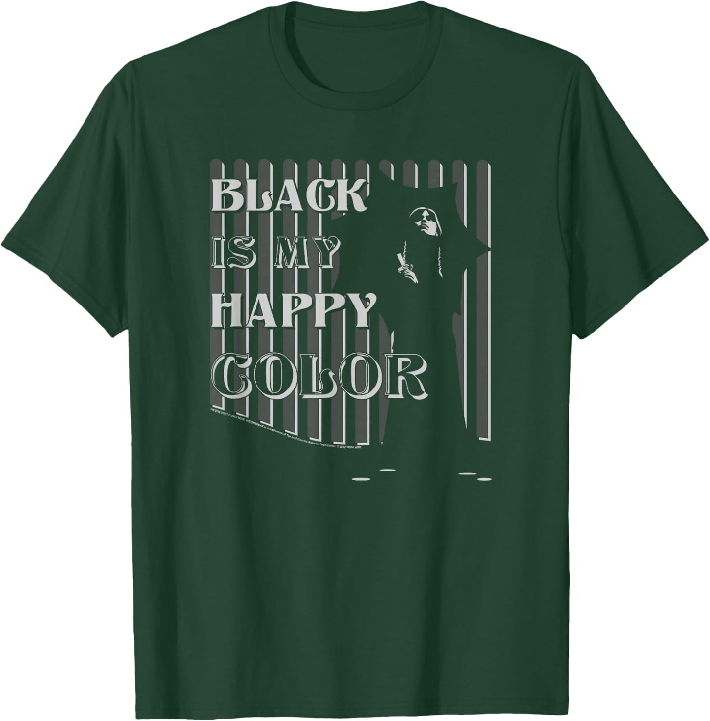 Wednesday Black Is My Happy Color Silhouette Poster T-Shirt - T-Shirt | Forest