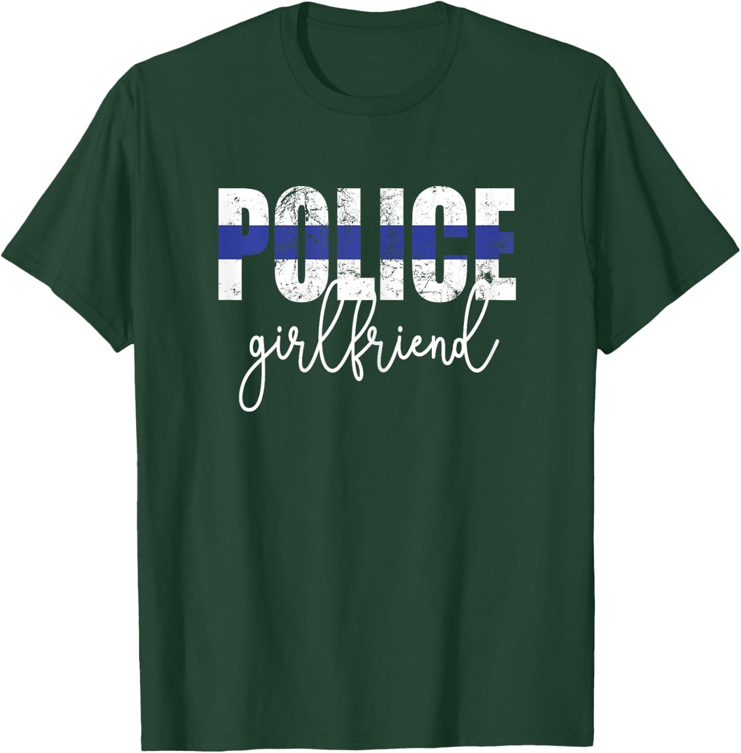 Police Girlfriend Blue Line Proud Police Officer Girlfriend T-Shirt - T-Shirt | Forest