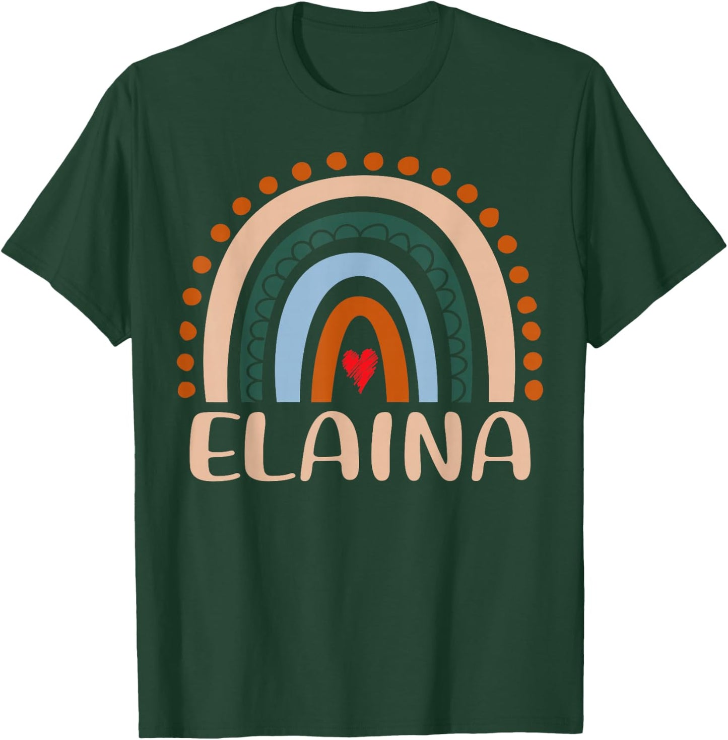 Elaina Name Personalized Funny Women Rainbow Elaina T-Shirt - T-Shirt | Forest