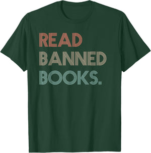 Read Banned Books Librarians Banned Books Week Retro Vintage Small T-Shirt - T-Shirt | Forest