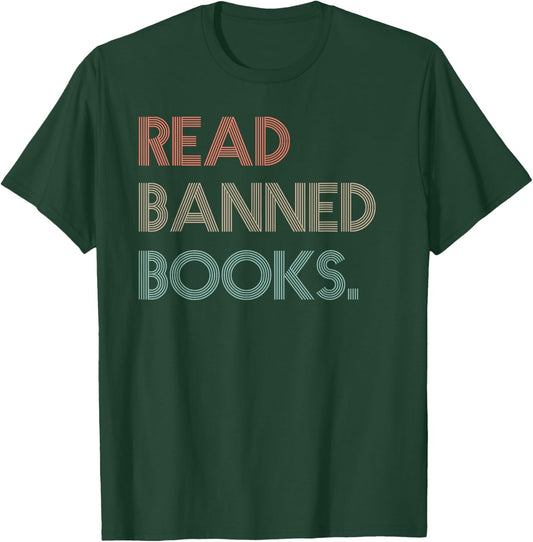 Read Banned Books Librarians Banned Books Week Retro Vintage Small T-Shirt - T-Shirt | Forest