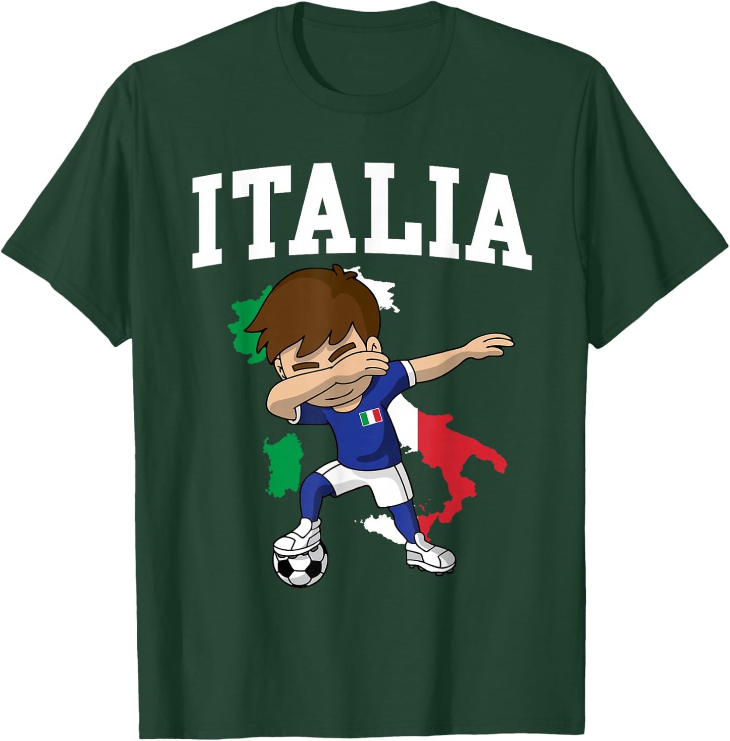 Italia Soccer Boy Italian Italy Flag Map Sports Team Coach T-Shirt - T-Shirt | Forest