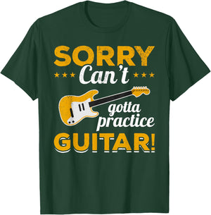 Guitar Player Vintage Sorry, can't, gotta practice guitar! T-Shirt - T-Shirt | Forest