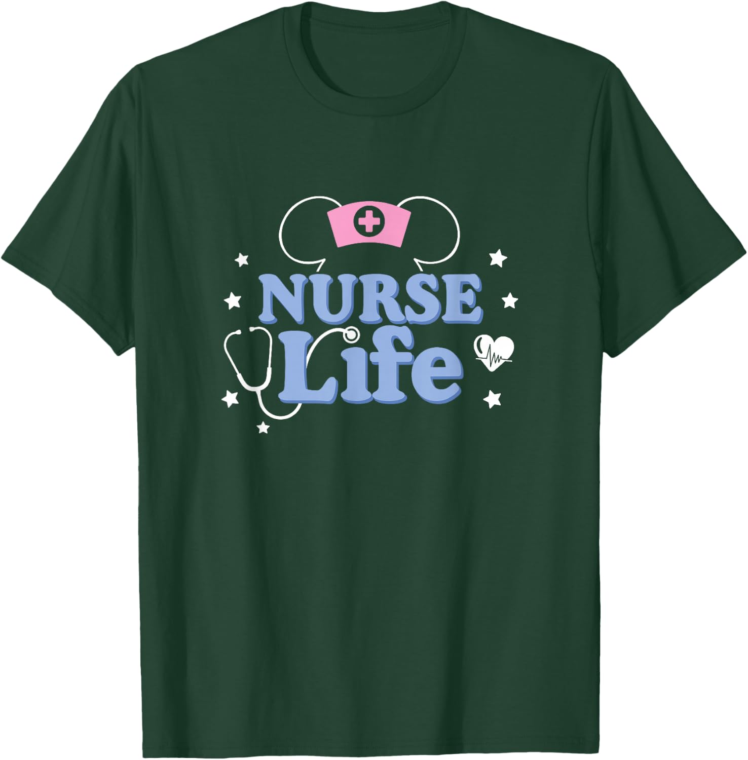 Disney Mickey and Friends Nurse Life Heart & Mickey Ears T-Shirt - T-Shirt | Forest