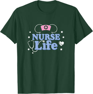Disney Mickey and Friends Nurse Life Heart & Mickey Ears T-Shirt - T-Shirt | Forest