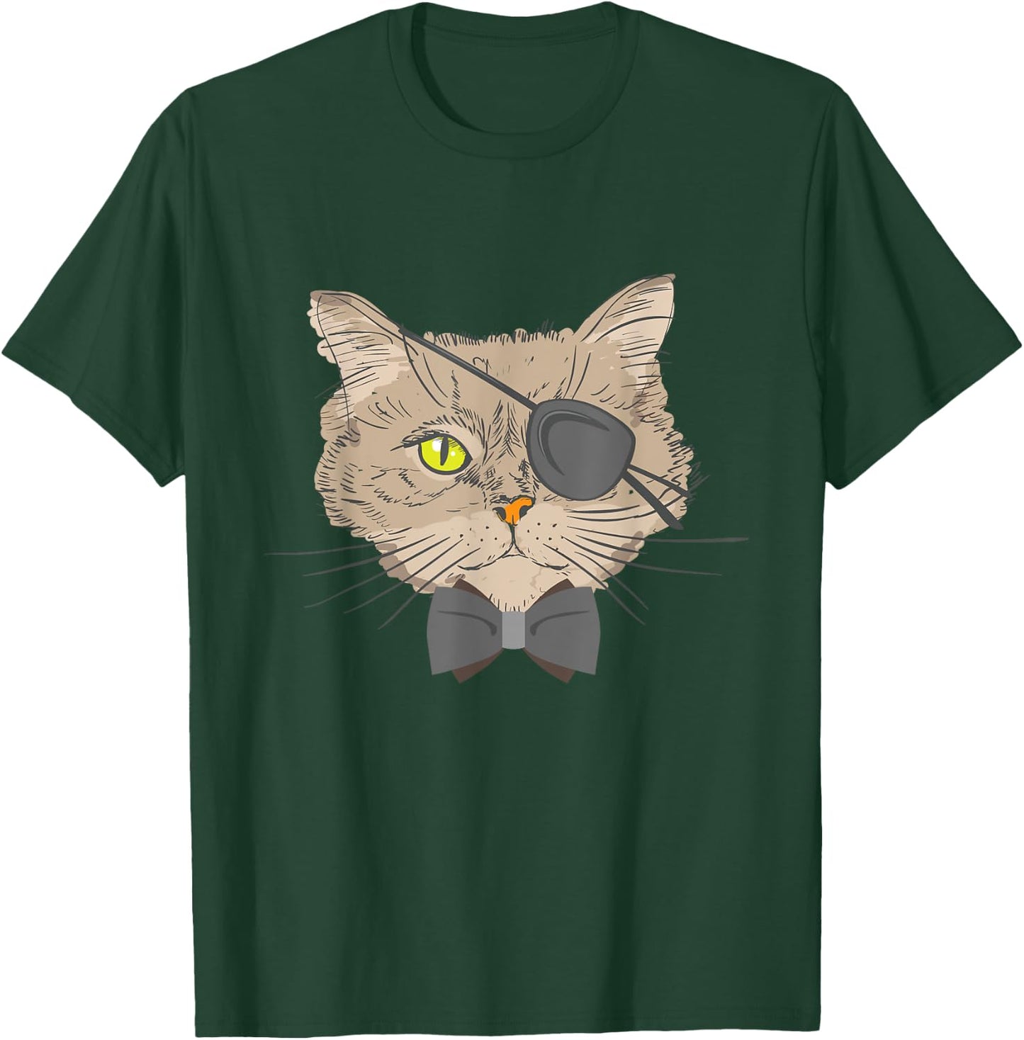 Pirate Cat - Eye Surgery Survivor Glaucoma Cataract Patch Men Women T-Shirt - T-Shirt | Forest