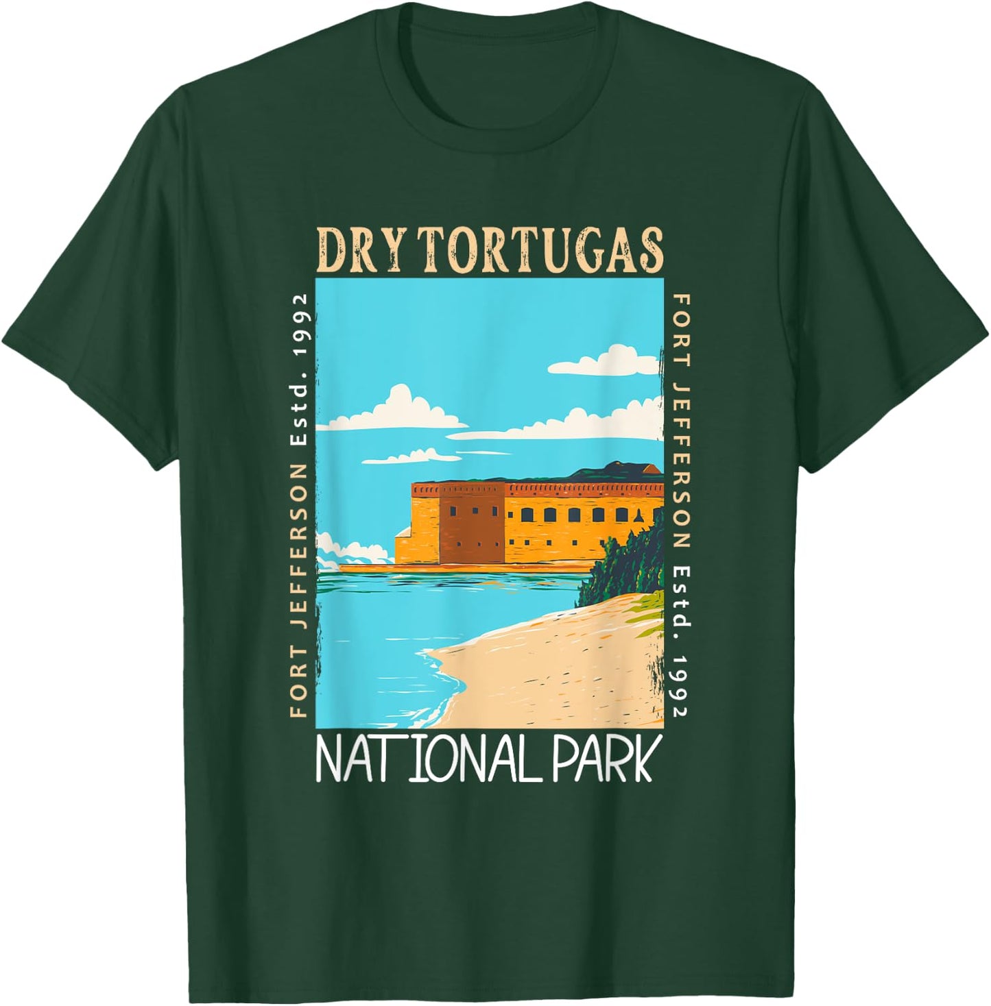Dry Tortugas National Park Florida Distressed Vintage T-Shirt - T-Shirt | Forest