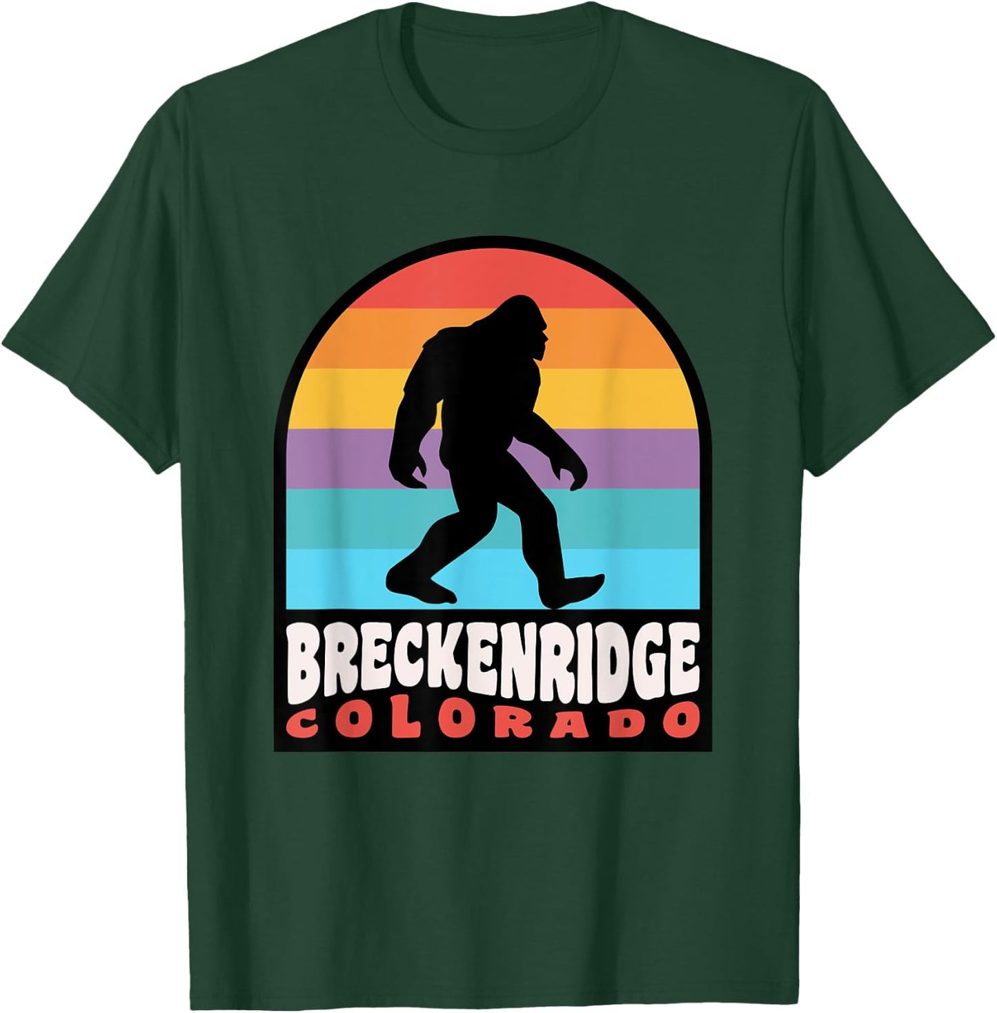 Breckenridge Colorado Bigfoot Sasquatch Retro Sunset T-Shirt - T-Shirt | Forest