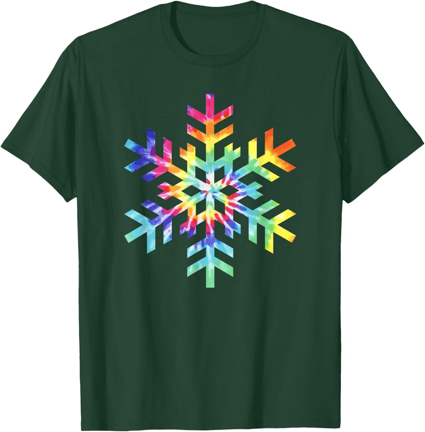 Tie Dye Snowflake Winter Christmas T-Shirt - T-Shirt | Forest