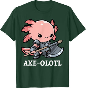Axe-olotl Warrior Axolotl Mexican Salamander Axe Fighter T-Shirt - T-Shirt | Forest