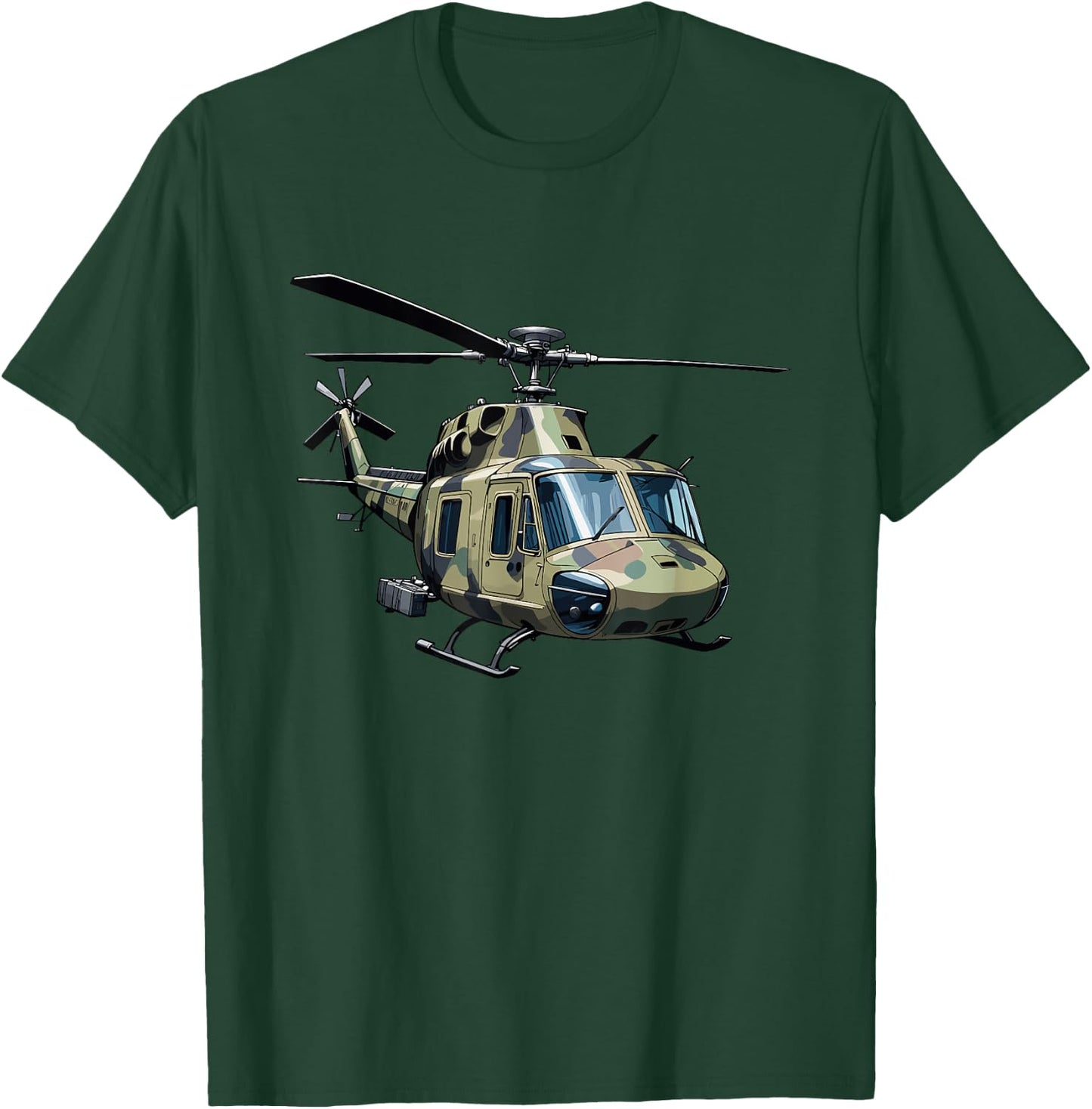 UH-1 Huey Retro Helicopter Vintage Sunset Vietnam Chopper T-Shirt - T-Shirt | Forest