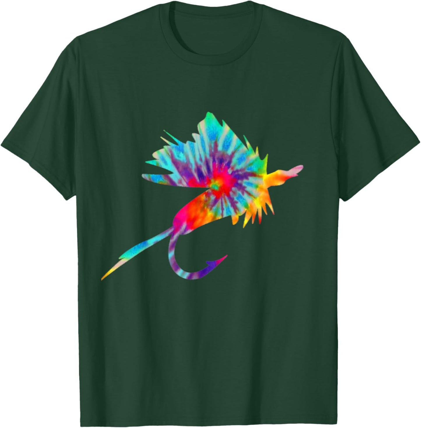 Fly Fishing Tie Dye Vintage Fly Tying Trout Fisherman T-Shirt - T-Shirt | Forest