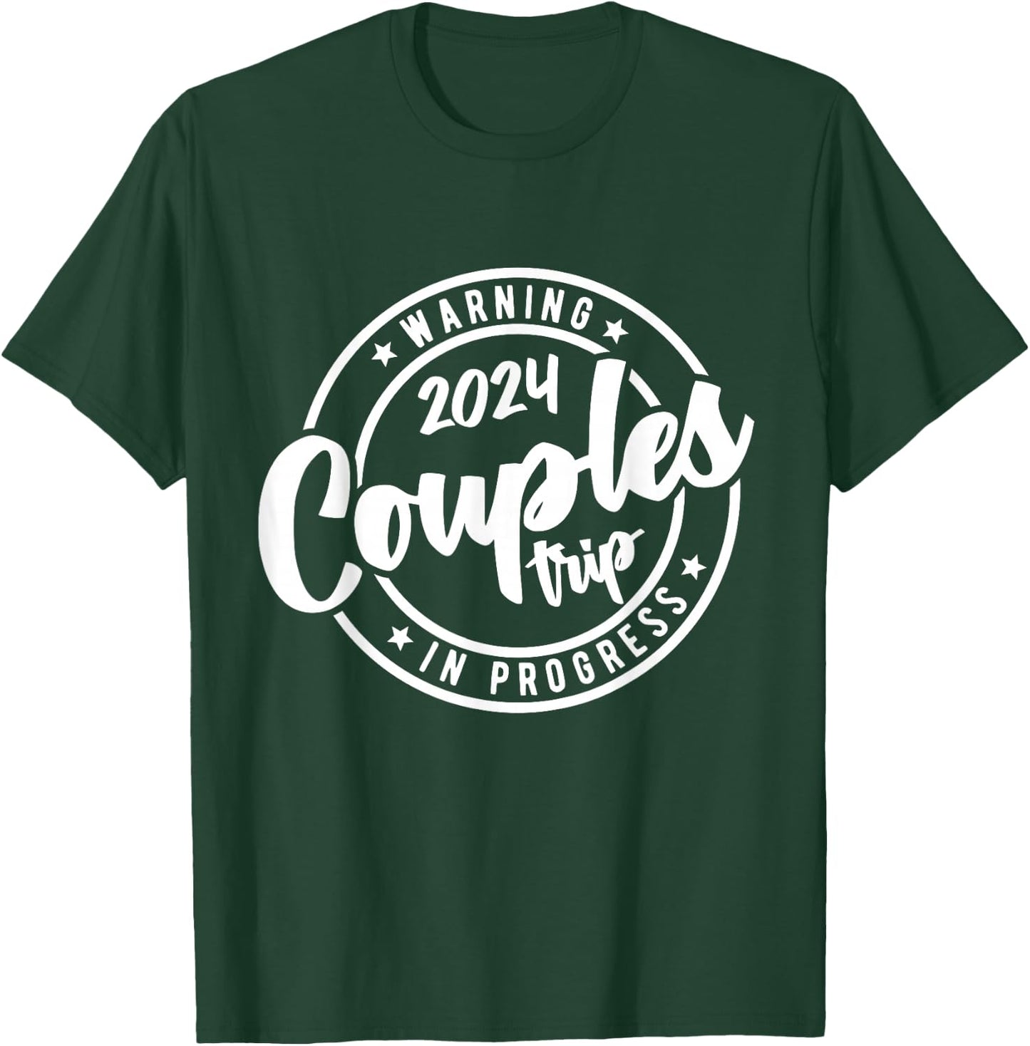 2024 Couples Trip in Progress of Romantic Baecation Matching T-Shirt - T-Shirt | Forest