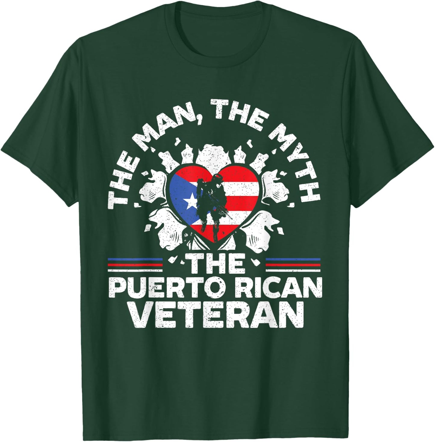 The Man The Myth The Puerto Rican Veteran Military Army T-Shirt - T-Shirt | Forest