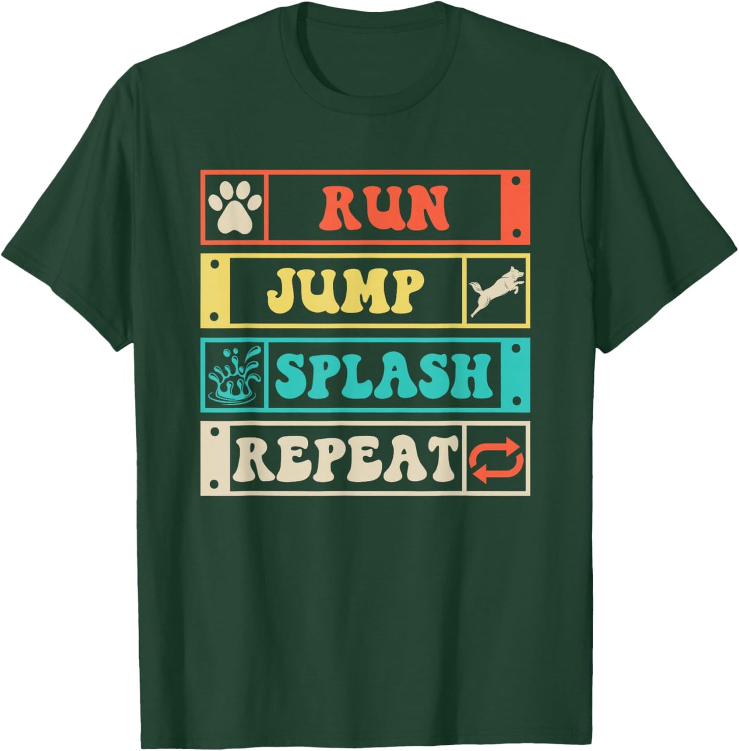 Dog Dock Jumping Dock Diving Dogs T-Shirt - T-Shirt | Forest