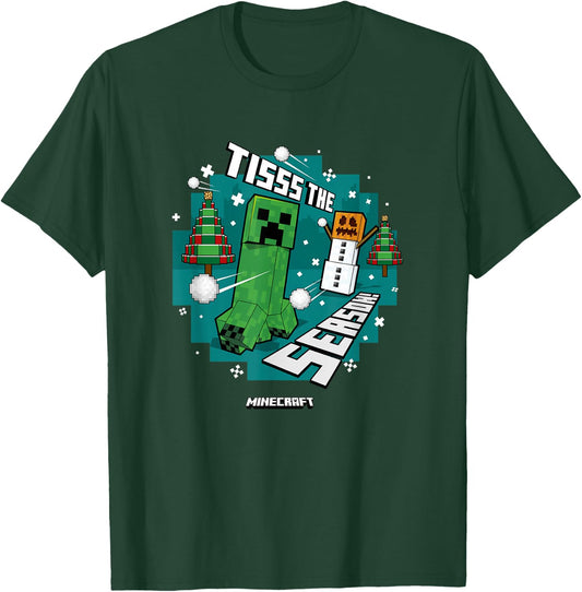 Minecraft Christmas Tisss The Season! Creeper Snowballs T-Shirt - T-Shirt | Forest