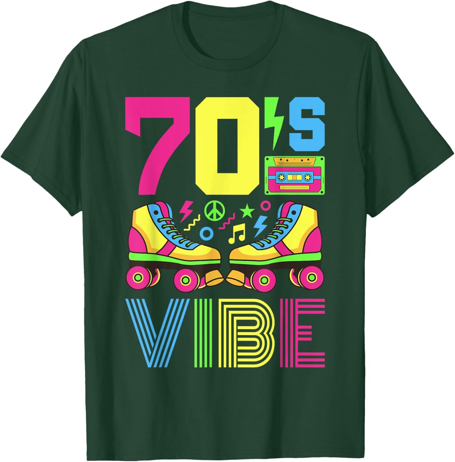 70s Vibe 1970s Fashion Theme Party Outfit Seventies Costume T-Shirt - T-Shirt | Forest