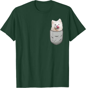 Samojeder Samoyed Chest Bag Pocket Dog Owners T-Shirt - T-Shirt | Forest