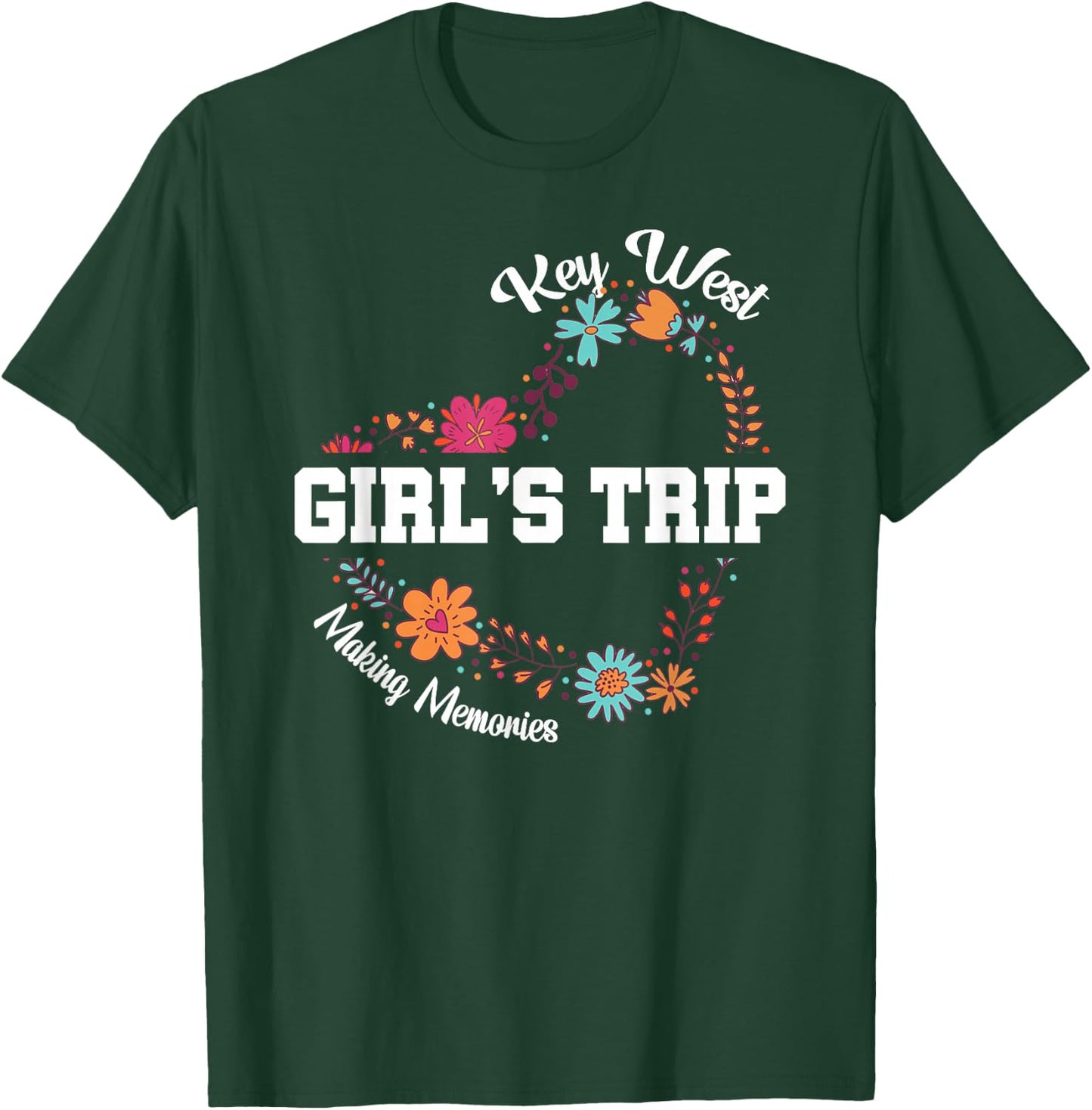Cute Key West Girls Trip 2025 Making Memories Flower Match T-Shirt - T-Shirt | Forest