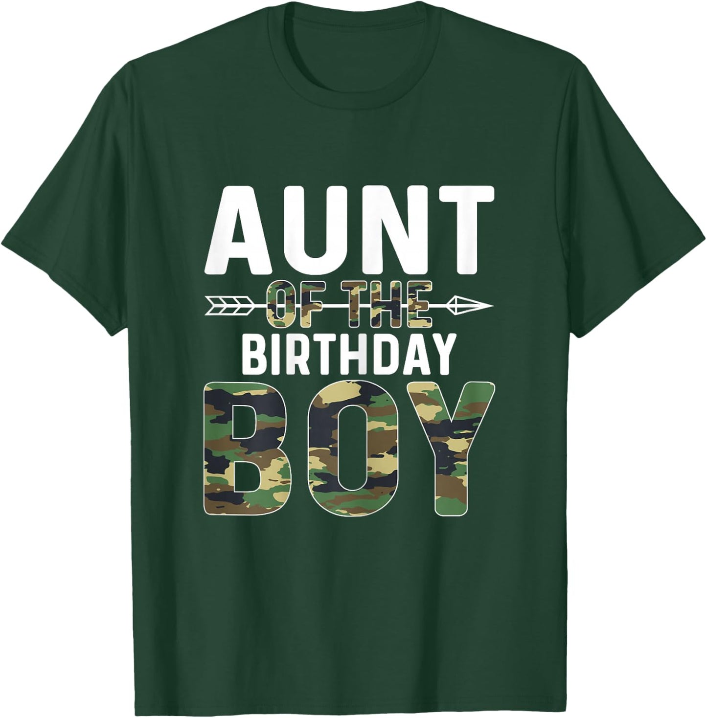 Camouflage Aunt of the Birthday Boy T-Shirt - T-Shirt | Forest