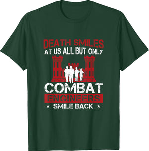 Death Smiles At Us All Funny Combat Engineer Military Sapper T-Shirt - T-Shirt | Forest
