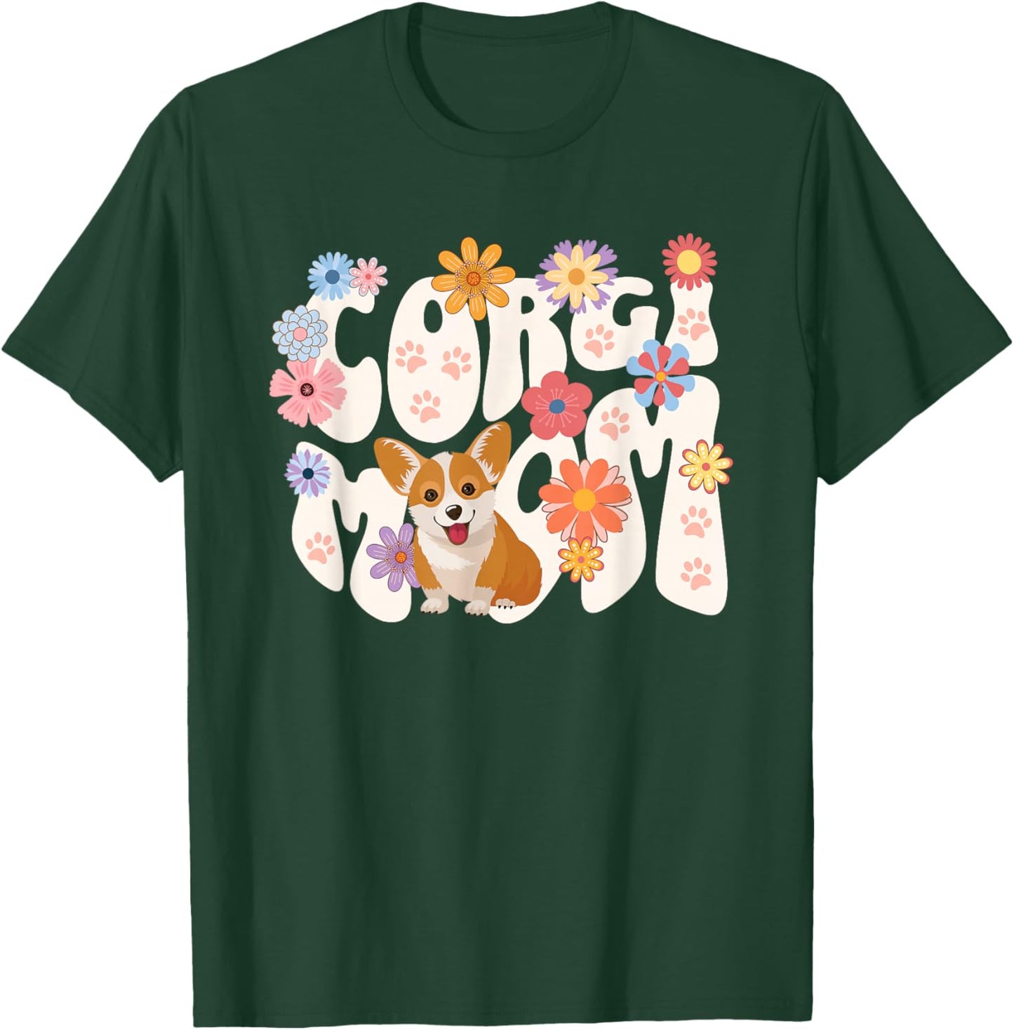 Cute Corgi Dog Mom Design Women T-Shirt - T-Shirt | Forest