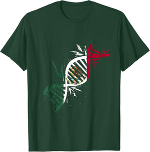 Mexico DNA Molecule Mexican Roots Mexico Flag Mexican Pride T-Shirt - T-Shirt | Forest