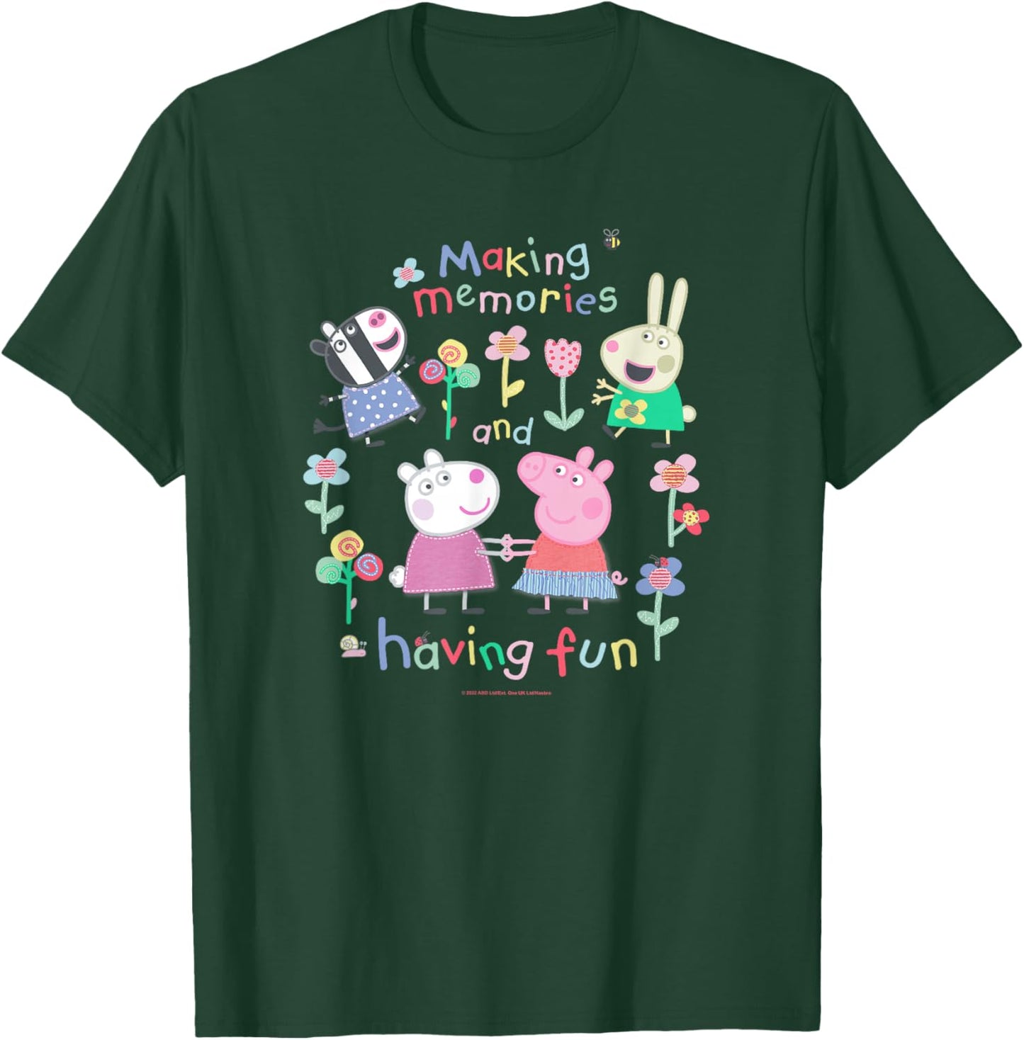 Peppa Pig Making Memories and Having Fun Garden Party Sketch T-Shirt - T-Shirt | Forest