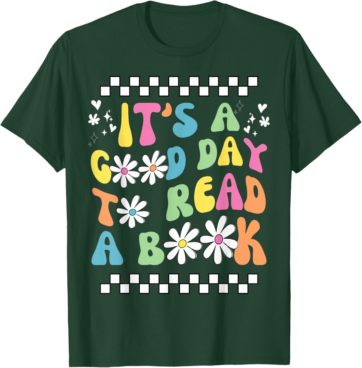 Library Reading Lovers It's Good Day To Read a Book Groovy Reading - Black - Small - -Adults - Short Sleeve - Cotton 65%, Polyester 35% T-Shirt - T-Shirt | Forest