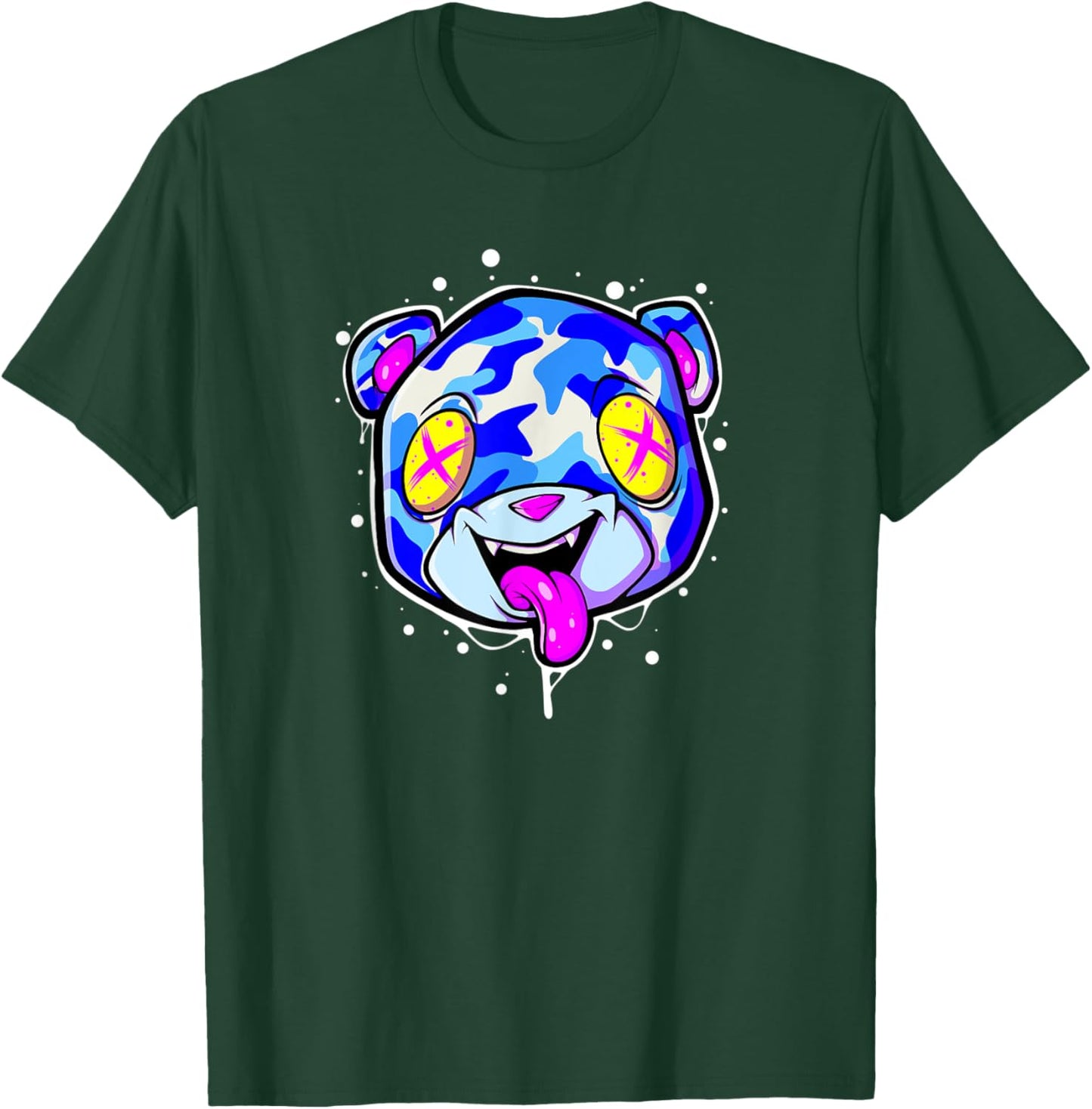 Blue Camo Teddy Bear Hipster Hip Hop Fashion Clothes Rapper T-Shirt - T-Shirt | Forest