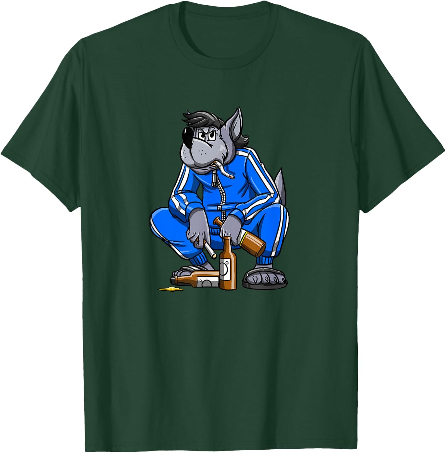 Russian Gopnik Russian Squat Nu Pogodi Wolf Russian T-Shirt - T-Shirt | Forest