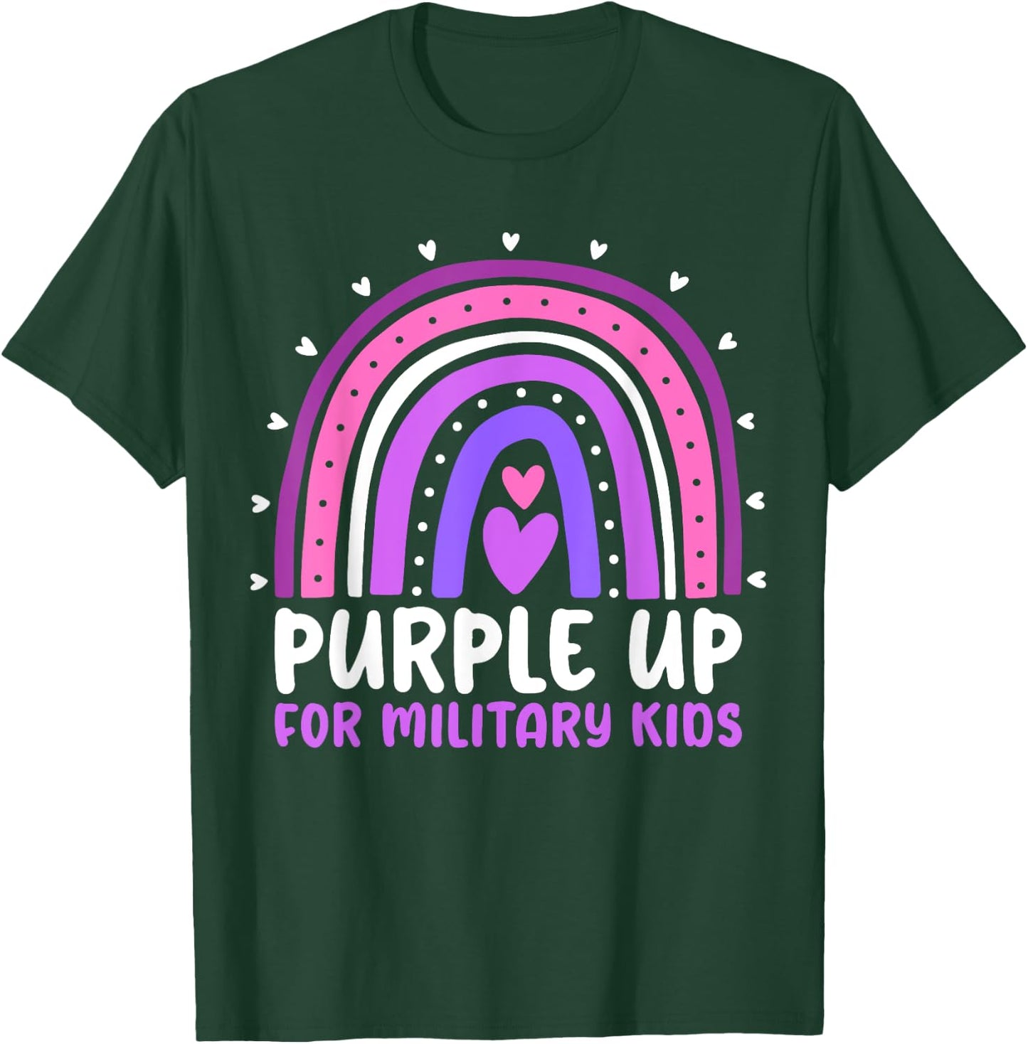 Purple Up for Military Kids Month Military Child Rainbow T-Shirt - T-Shirt | Forest